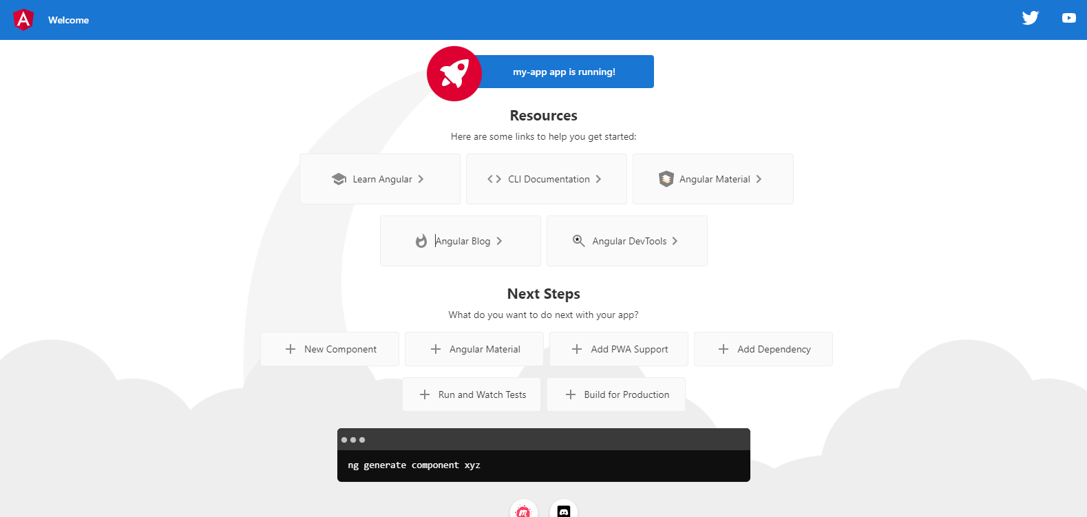 screenshot of the Angular app